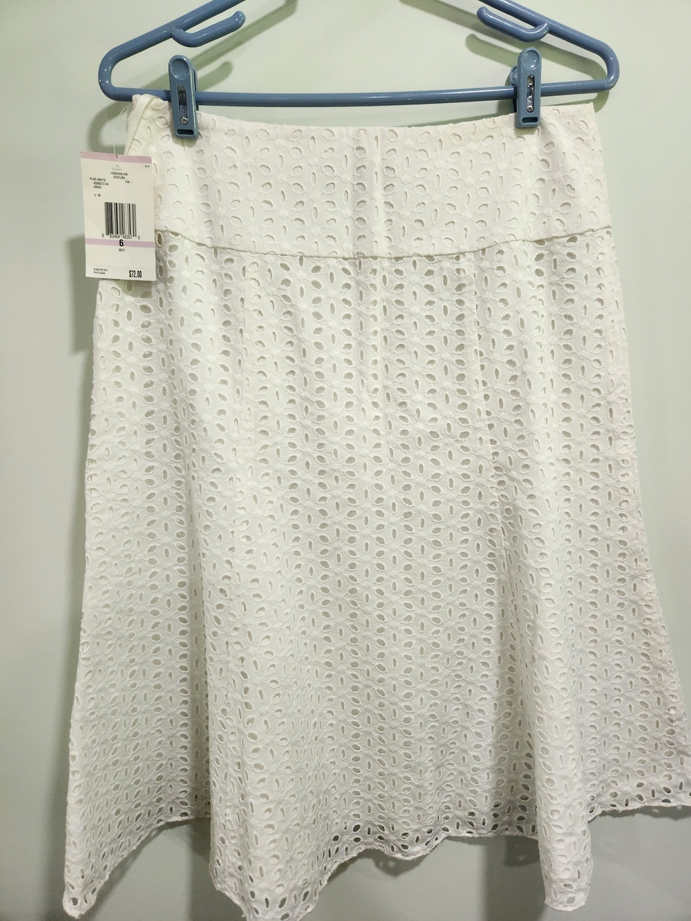 Jones Wear Studio NWT White Eyelet A-Line Skirt Midi 6